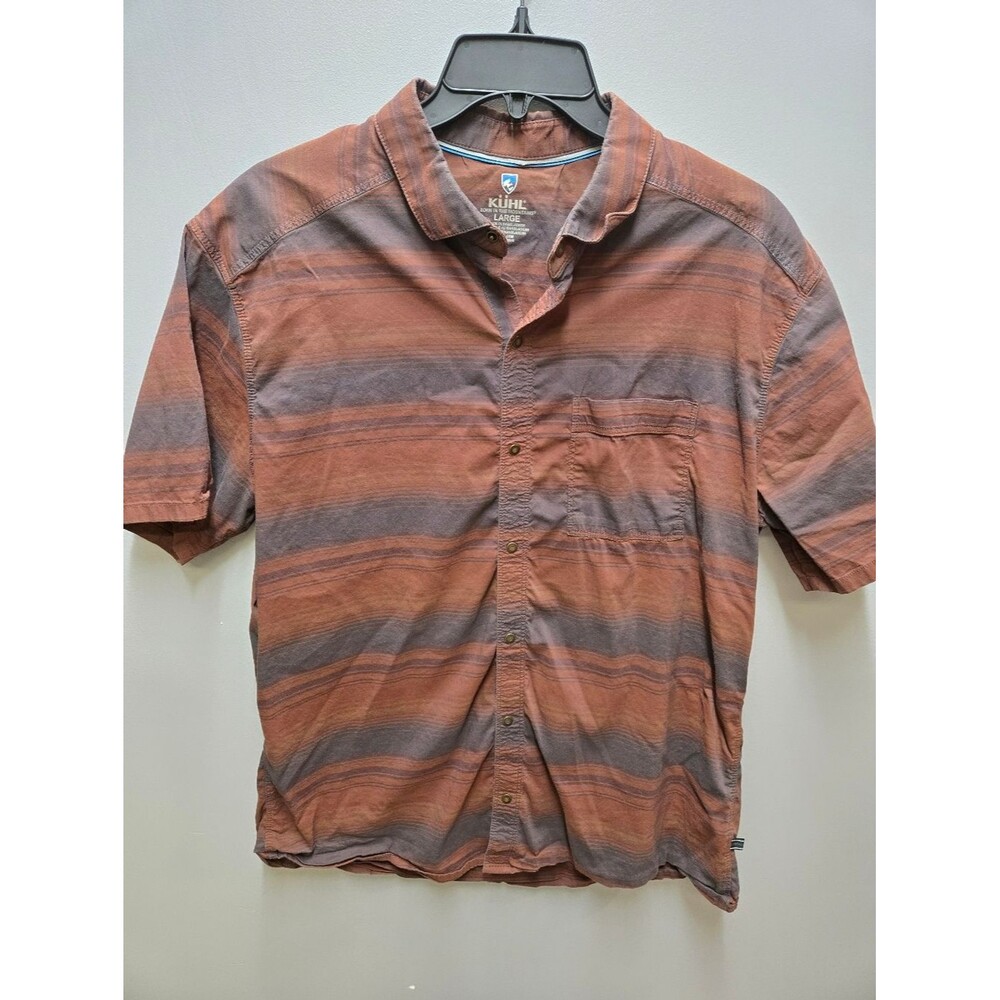 Kuhl Mens Large Intriguer Shirt Short Sleeve Snap Stretch Outdoor Hiking Camp